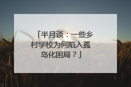半月谈：一些乡村学校为何陷入孤岛化困局？