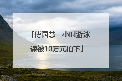 傅园慧一小时游泳课被10万元拍下