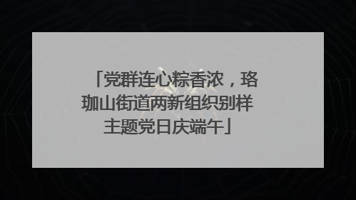 党群连心粽香浓，珞珈山街道两新组织别样主题党日庆端午