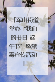 军山街道举办“我们的节日-端午节”暨禁毒宣传活动