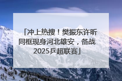 冲上热搜！樊振东许昕同框现身河北雄安，备战2025乒超联赛