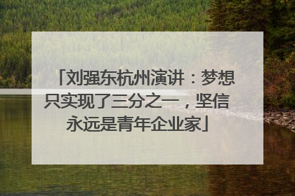 刘强东杭州演讲：梦想只实现了三分之一，坚信永远是青年企业家
