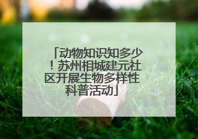 动物知识知多少！苏州相城建元社区开展生物多样性科普活动