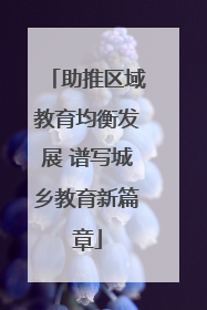 助推区域教育均衡发展 谱写城乡教育新篇章