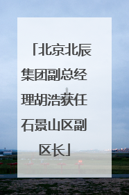 北京北辰集团副总经理胡浩获任石景山区副区长