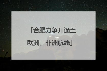 合肥力争开通至欧洲、非洲航线