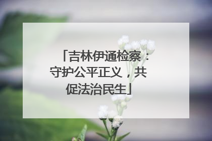 吉林伊通检察：守护公平正义，共促法治民生