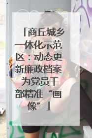 商丘城乡一体化示范区：动态更新廉政档案 为党员干部精准“画像”