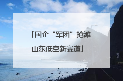 国企“军团”抢滩山东低空新赛道