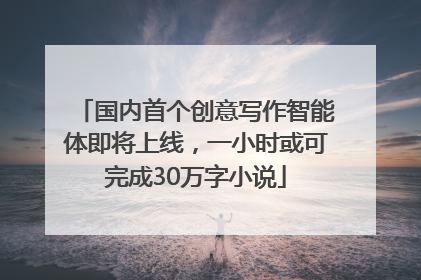 国内首个创意写作智能体即将上线，一小时或可完成30万字小说