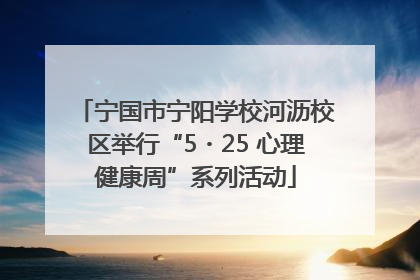 宁国市宁阳学校河沥校区举行“5・25 心理健康周”系列活动