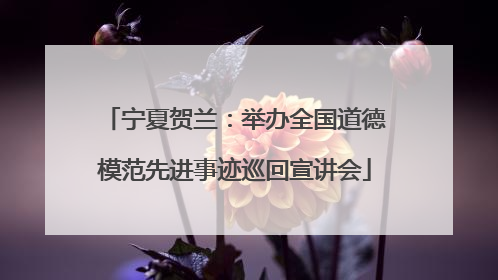 宁夏贺兰：举办全国道德模范先进事迹巡回宣讲会
