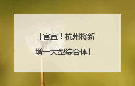 官宣！杭州将新增一大型综合体