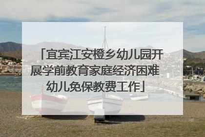 宜宾江安橙乡幼儿园开展学前教育家庭经济困难幼儿免保教费工作