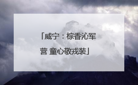 威宁：棕香沁军营 童心敬戎装