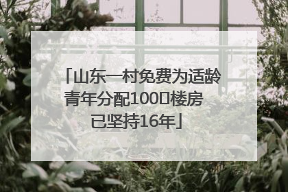 山东一村免费为适龄青年分配100㎡楼房 已坚持16年
