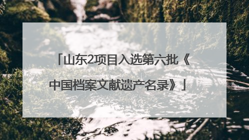 山东2项目入选第六批《中国档案文献遗产名录》