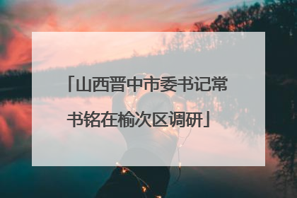山西晋中市委书记常书铭在榆次区调研