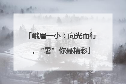 峨眉一小：向光而行，“暑”你最精彩