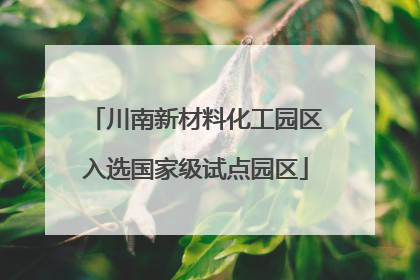 川南新材料化工园区入选国家级试点园区