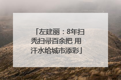 左建丽：8年扫秃扫帚百余把 用汗水给城市添彩