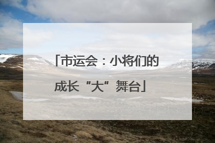 市运会：小将们的成长“大”舞台