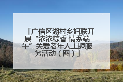 广信区湖村乡妇联开展“浓浓粽香 情系端午”关爱老年人主题服务活动（图）