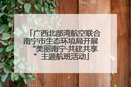 广西北部湾航空联合南宁市生态环境局开展“美丽南宁·共建共享”主题航班活动