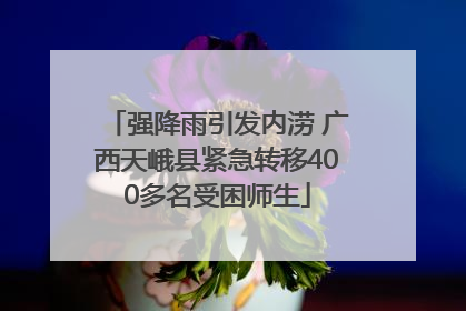 强降雨引发内涝 广西天峨县紧急转移400多名受困师生