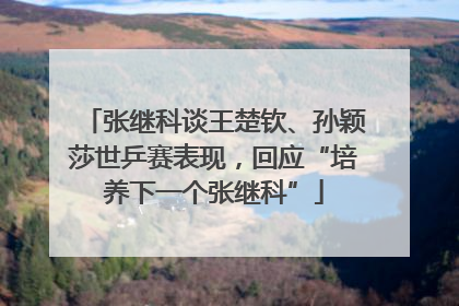 张继科谈王楚钦、孙颖莎世乒赛表现，回应“培养下一个张继科”