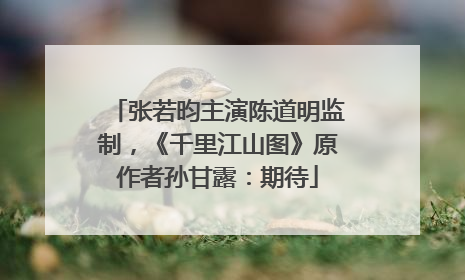 张若昀主演陈道明监制，《千里江山图》原作者孙甘露：期待