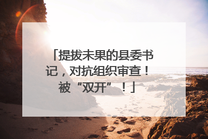 提拔未果的县委书记，对抗组织审查！被“双开”！
