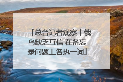 总台记者观察丨俄乌缺乏互信 在备忘录问题上各执一词