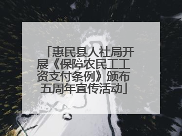 惠民县人社局开展《保障农民工工资支付条例》颁布五周年宣传活动