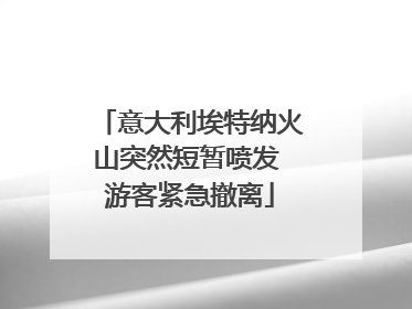 意大利埃特纳火山突然短暂喷发 游客紧急撤离