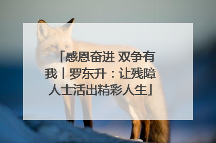 感恩奋进 双争有我丨罗东升：让残障人士活出精彩人生