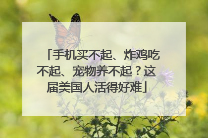 手机买不起、炸鸡吃不起、宠物养不起？这届美国人活得好难