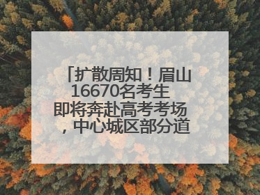 扩散周知！眉山16670名考生即将奔赴高考考场，中心城区部分道路将禁止通行