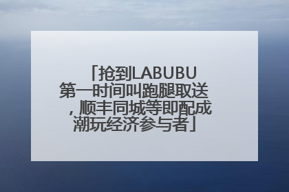 抢到LABUBU第一时间叫跑腿取送，顺丰同城等即配成潮玩经济参与者