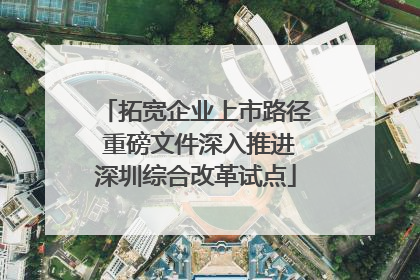 拓宽企业上市路径 重磅文件深入推进深圳综合改革试点