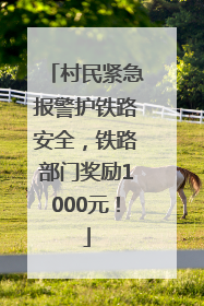 村民紧急报警护铁路安全，铁路部门奖励1000元！