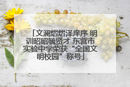文澜熠熠泽庠序 明训昭昭毓贤才 东营市实验中学荣获“全国文明校园”称号