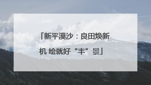 新平漠沙：良田焕新机 绘就好“丰”景