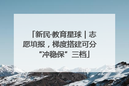 新民·教育星球｜志愿填报，梯度搭建可分“冲稳保”三档