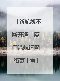 新航线不断开通！厦门港航运网络更丰富