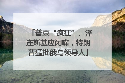 普京“疯狂”、泽连斯基应闭嘴，特朗普猛批俄乌领导人