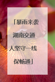 暴雨来袭 湖南交通人坚守一线保畅通