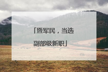 暨军民，当选副部级新职