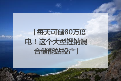每天可储80万度电！这个大型锂钠混合储能站投产