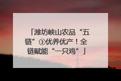 潍坊峡山农品“五链”③优养优产！全链赋能“一只鸡”